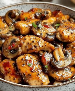 Spicy Black Pepper Chicken With Mushrooms Recipe