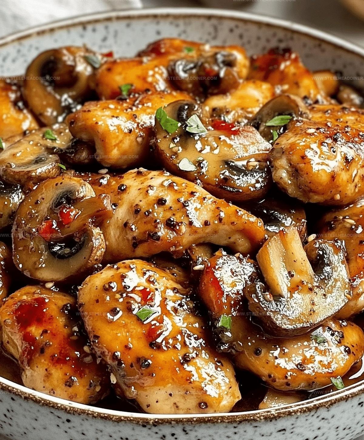 Spicy Black Pepper Chicken With Mushrooms Recipe