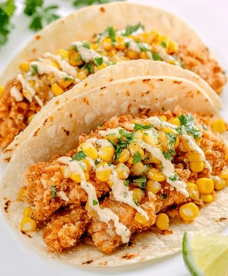 Fried Chicken Street Corn Taco With Jalapeno Lime Ranch Recipe