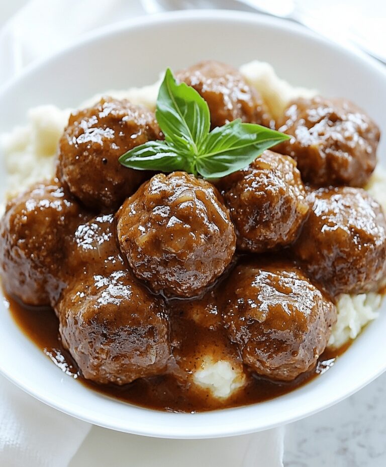 Beefy Onion Crockpot Meatballs Recipe