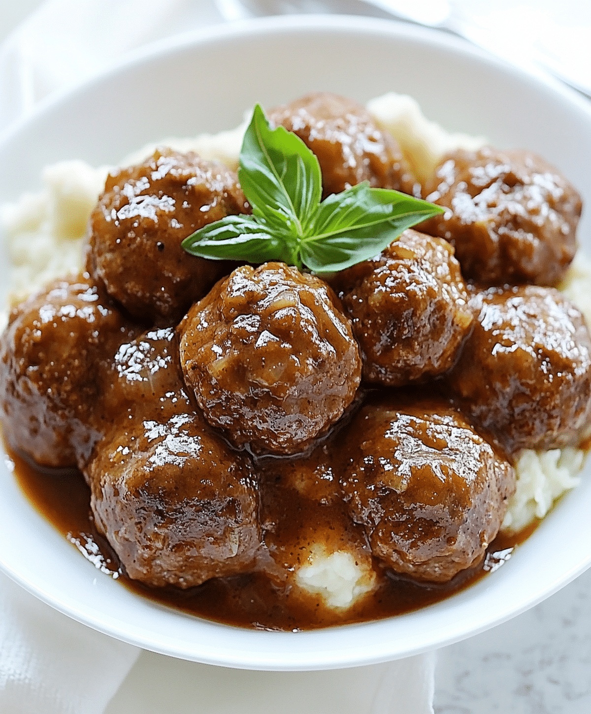 Beefy Onion Crockpot Meatballs Recipe