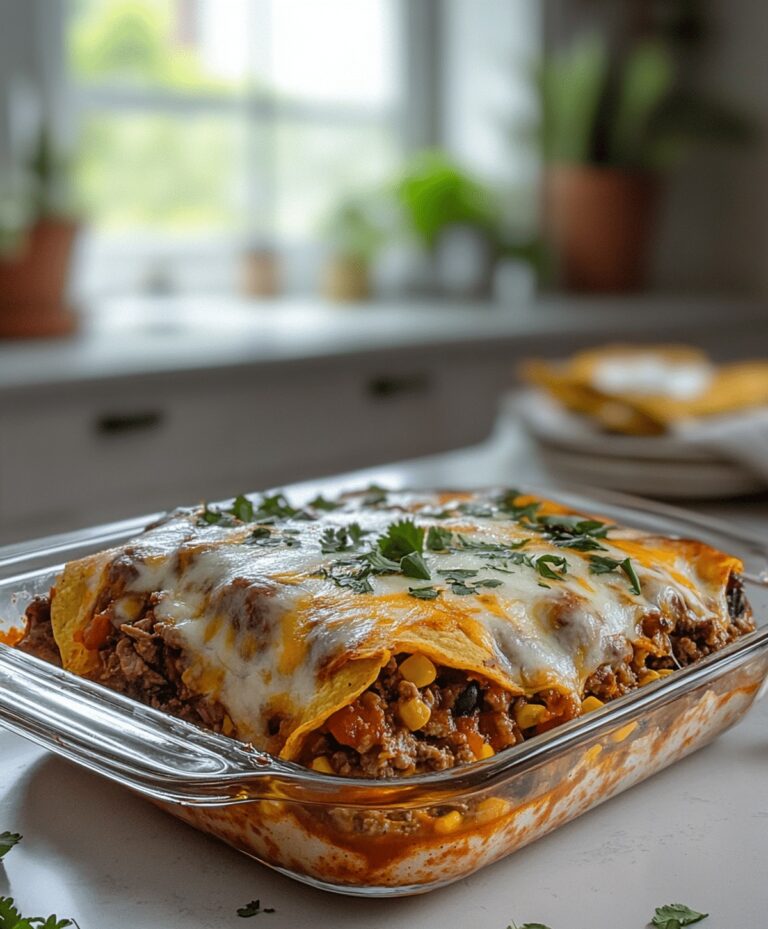 Quick and Delicious Beef Enchilada Casserole with Corn Tortillas Recipe