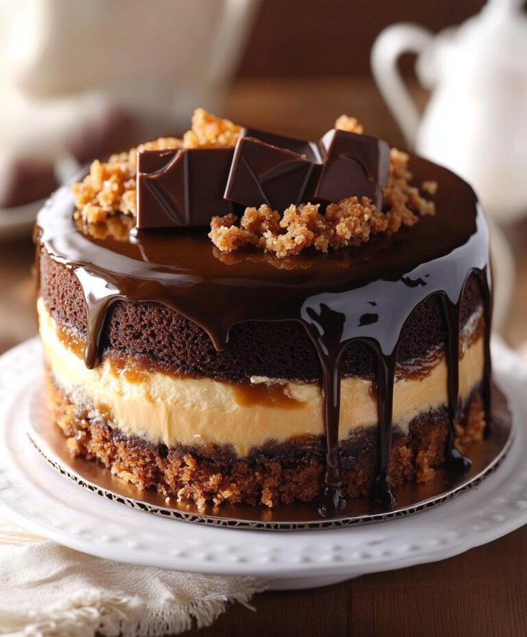 Irresistible Chocolate Caramel Toffee Crunch Cake Recipe