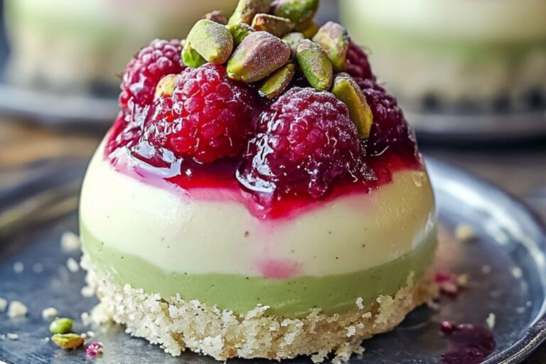 Pistachio & Raspberry Cheesecake Domes Recipe