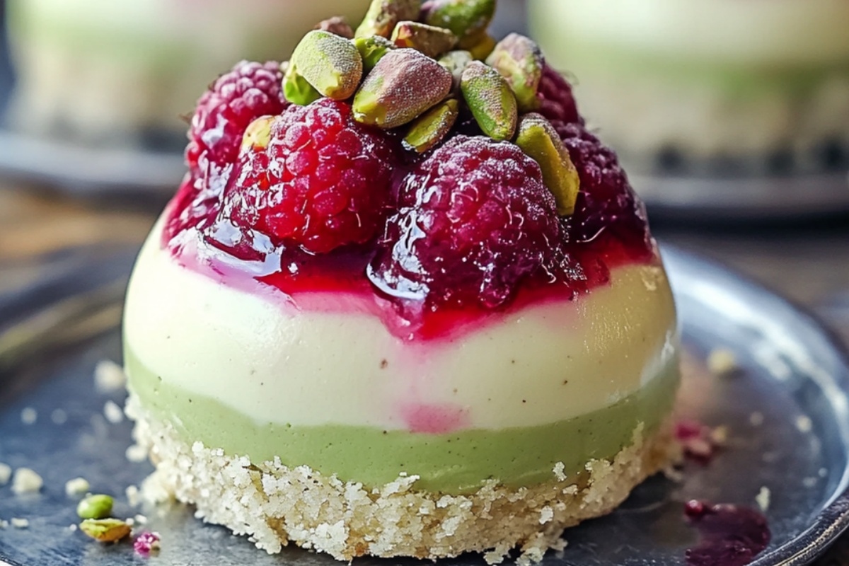 Pistachio & Raspberry Cheesecake Domes Recipe