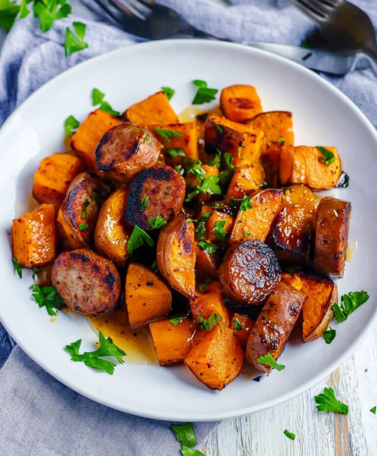 Sausage And Sweet Potatoes With Honey Garlic Sauce Recipe
