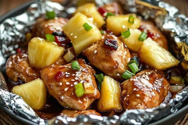 Teriyaki Chicken And Pineapple Foil Packets Recipe