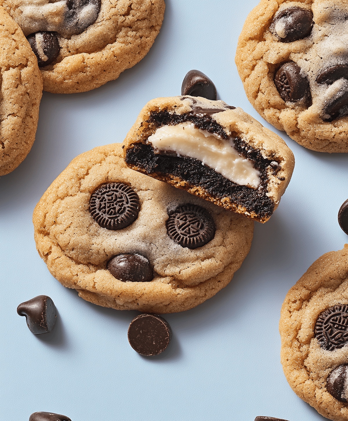 Oreo Stuffed Chocolate Chip Cookies Recipe