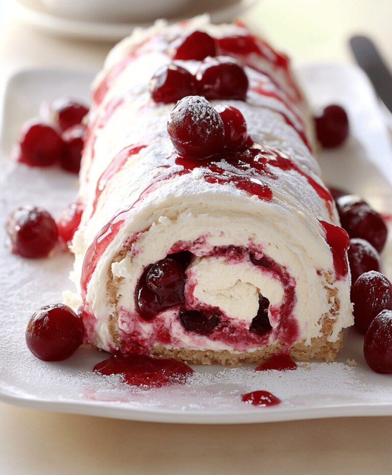 Divine Cherry Cheesecake Cake Roll Recipe