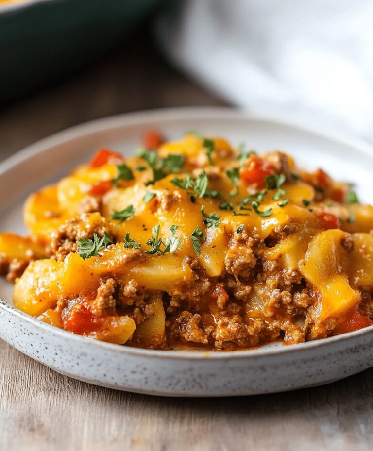 Cheesy Ground Beef And Potatoes Recipe