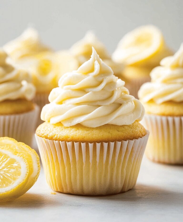 Homemade Lemon Cupcakes with Vanilla Frosting Recipe
