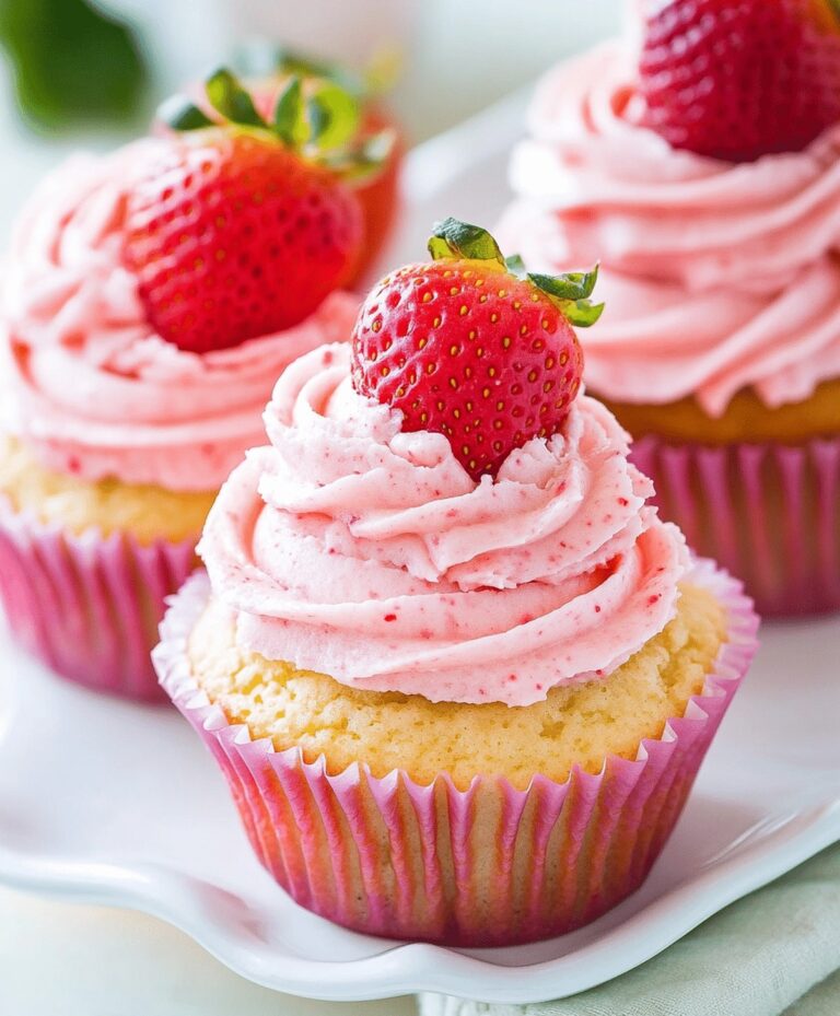 Strawberry Cupcakes with Creamy Strawberry Buttercream Recipe