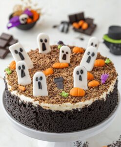 Halloween Graveyard Chocolate Poke Cake Recipe