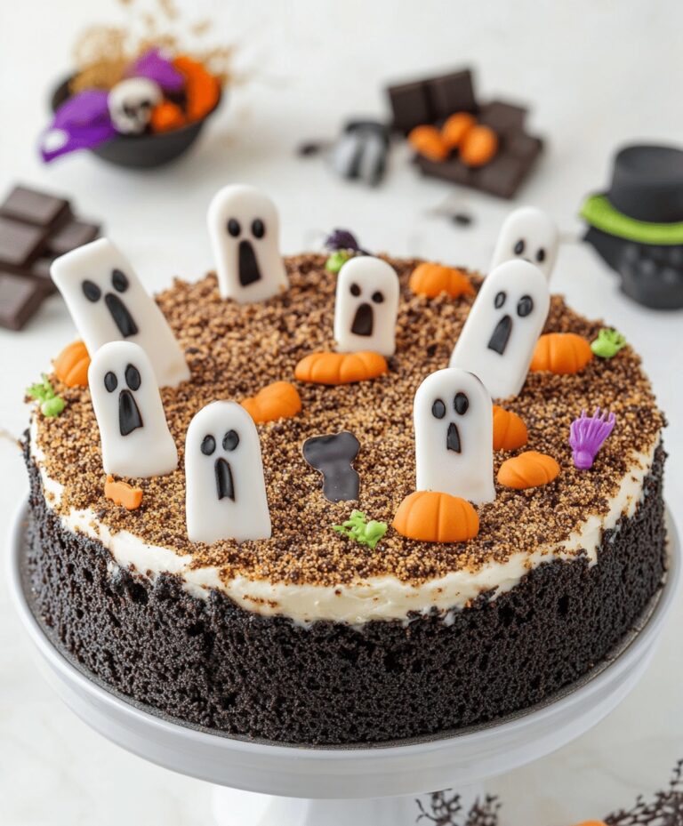 Halloween Graveyard Chocolate Poke Cake Recipe