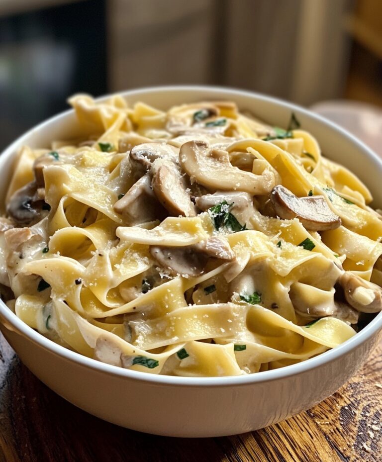 Creamy Garlic Mushroom Pasta Recipe