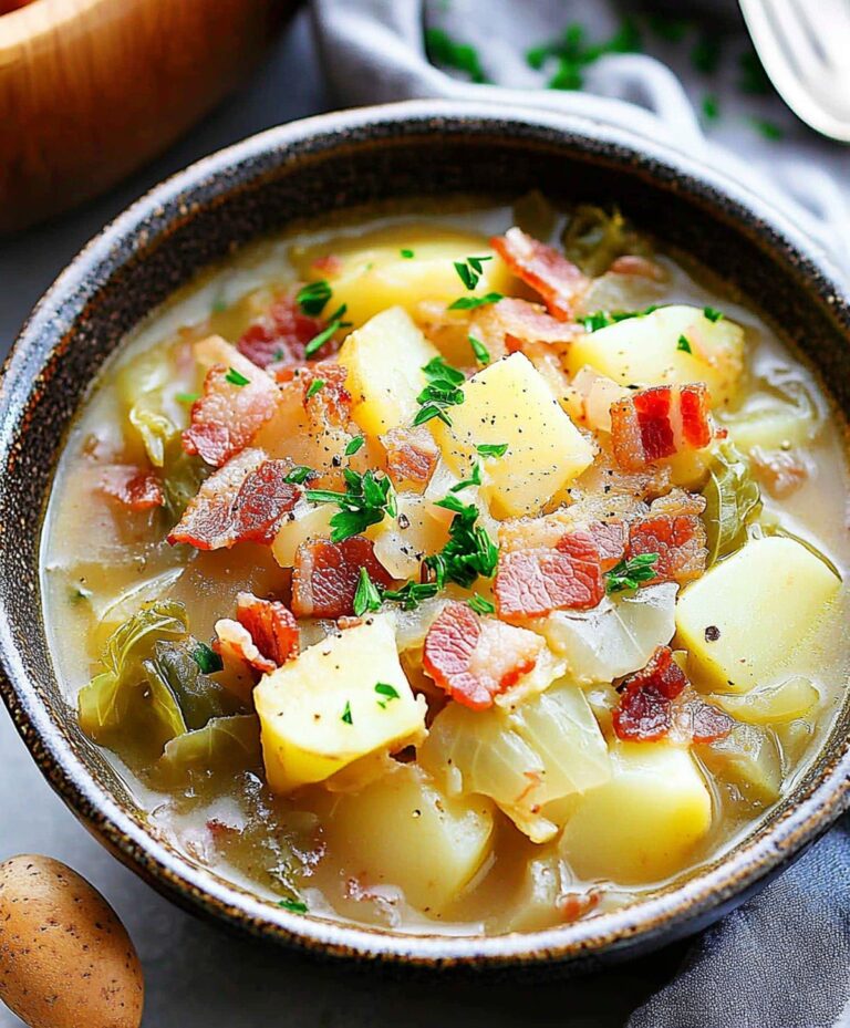 Hearty Irish Bacon Cabbage And Potato Soup Recipe