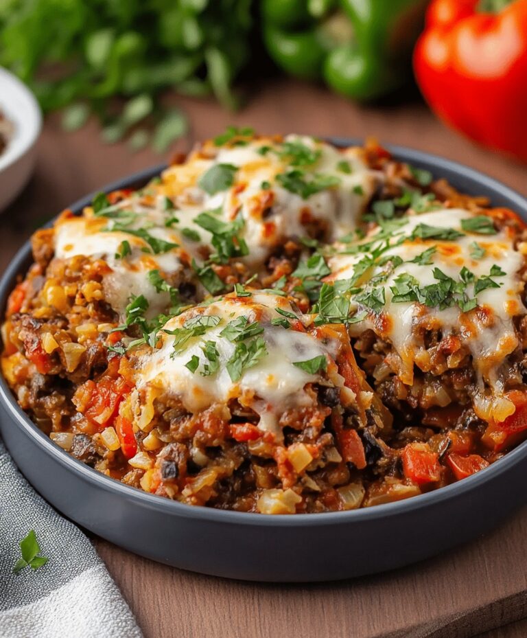Cheesy Stuffed Bell Pepper Casserole Recipe
