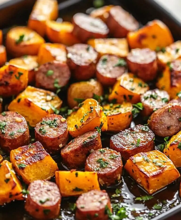 Quick Sausage And Sweet Potatoes With Honey Garlic Sauce Recipe