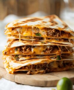 Cheesy Ground Beef Quesadillas Recipe