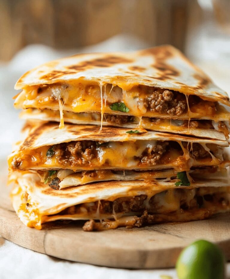 Cheesy Ground Beef Quesadillas Recipe