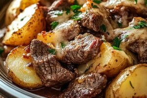 Crockpot Loaded Steak And Potato Bake Recipe
