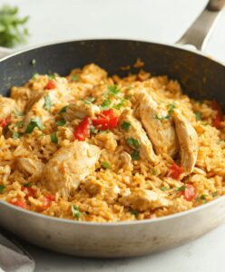 Easy One Pot Queso Chicken And Rice Recipe