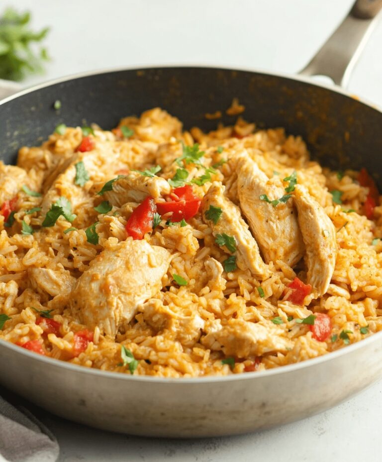 Easy One Pot Queso Chicken And Rice Recipe