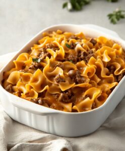 Cheesy Beef Noodle Casserole Recipe