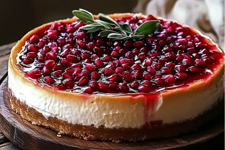 Greek Yogurt Cheesecake With Pomegranate Syrup Recipe