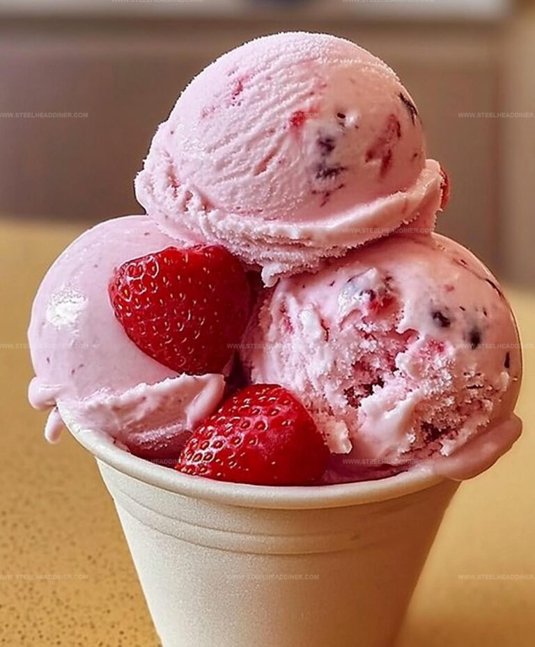 Creamy Homemade Strawberry Vanilla Bean Ice Cream Recipe