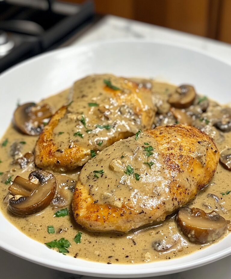 Creamy Mushroom Asiago Chicken Recipe