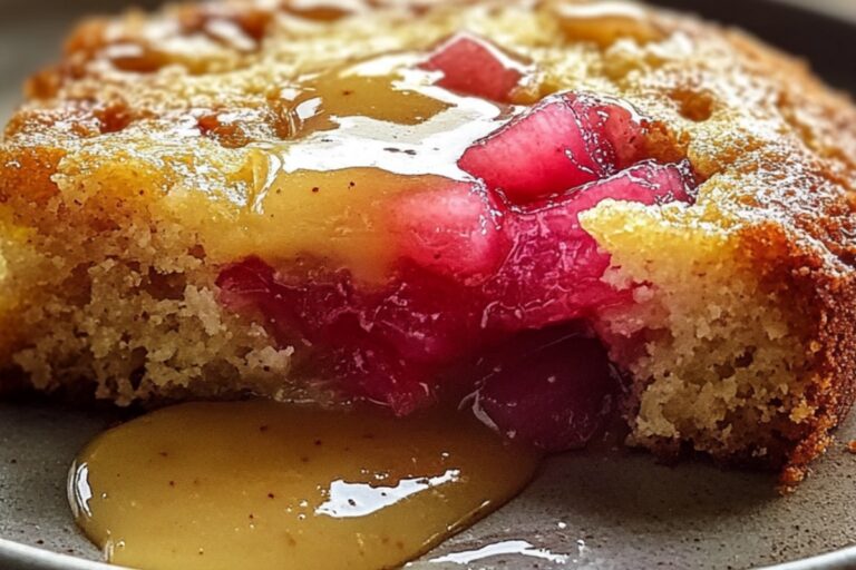 Rhubarb Cake With Butter Sauce Recipe