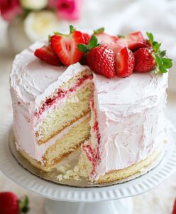 Strawberry Swirled White Chocolate Cake Recipe