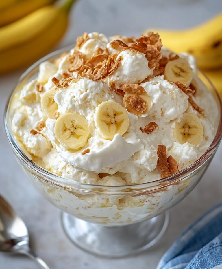 Creamy Banana Pudding Fluff Salad Recipe