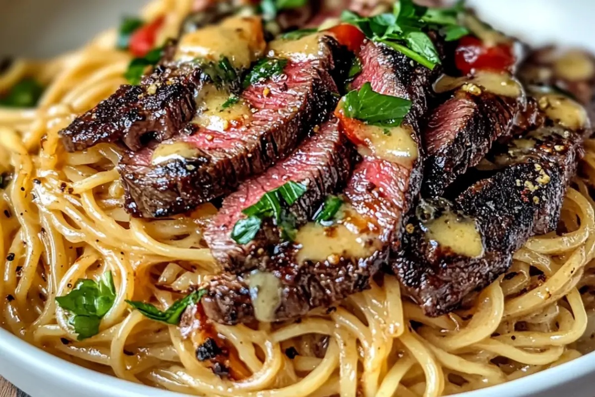 Garlic Butter Steak Lightning Noodles Recipe
