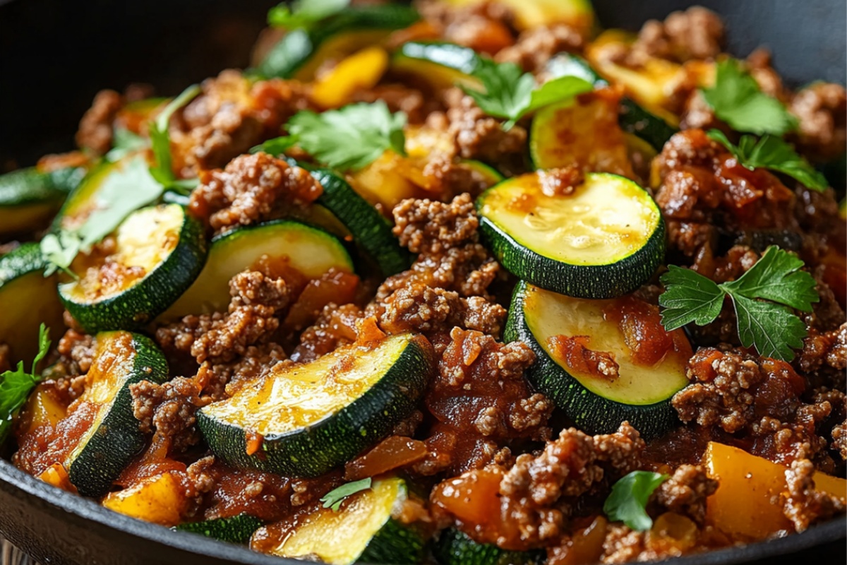 Mexican Zucchini And Ground Beef Skillet Recipe