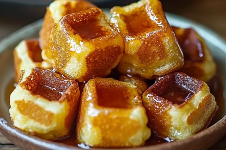 Cornbread Waffle Bites With Honey Butter Syrup Recipe