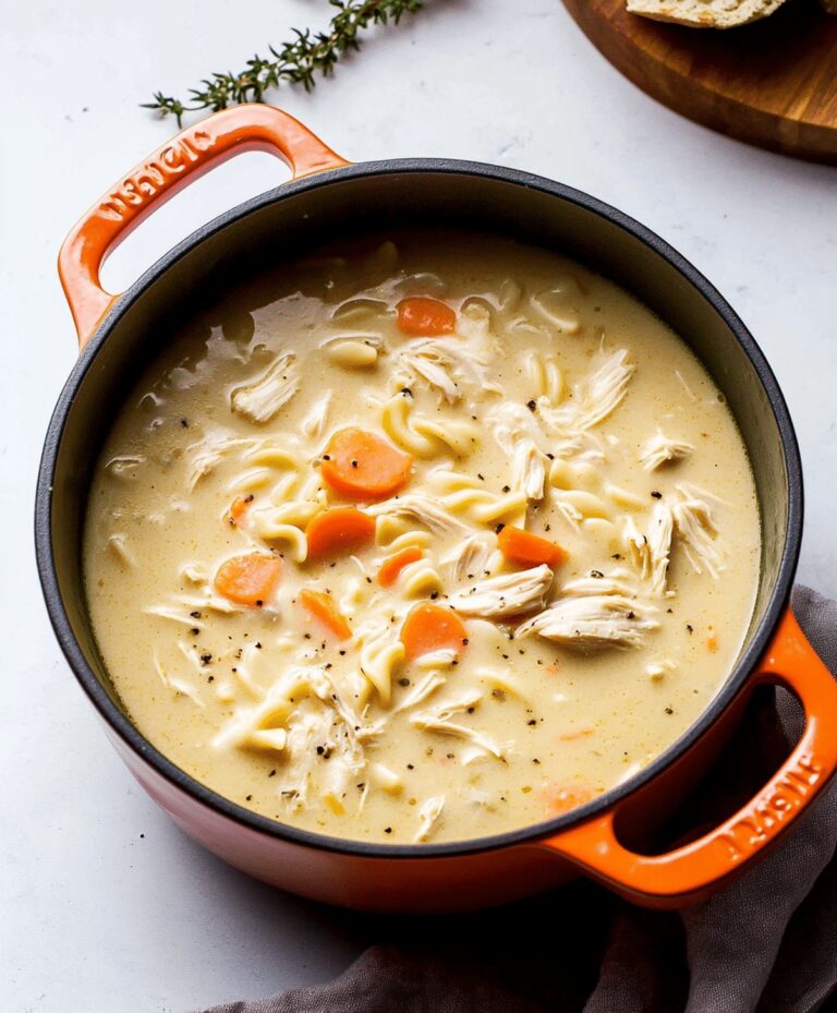 Easy Creamy Chicken Noodle Soup Recipe