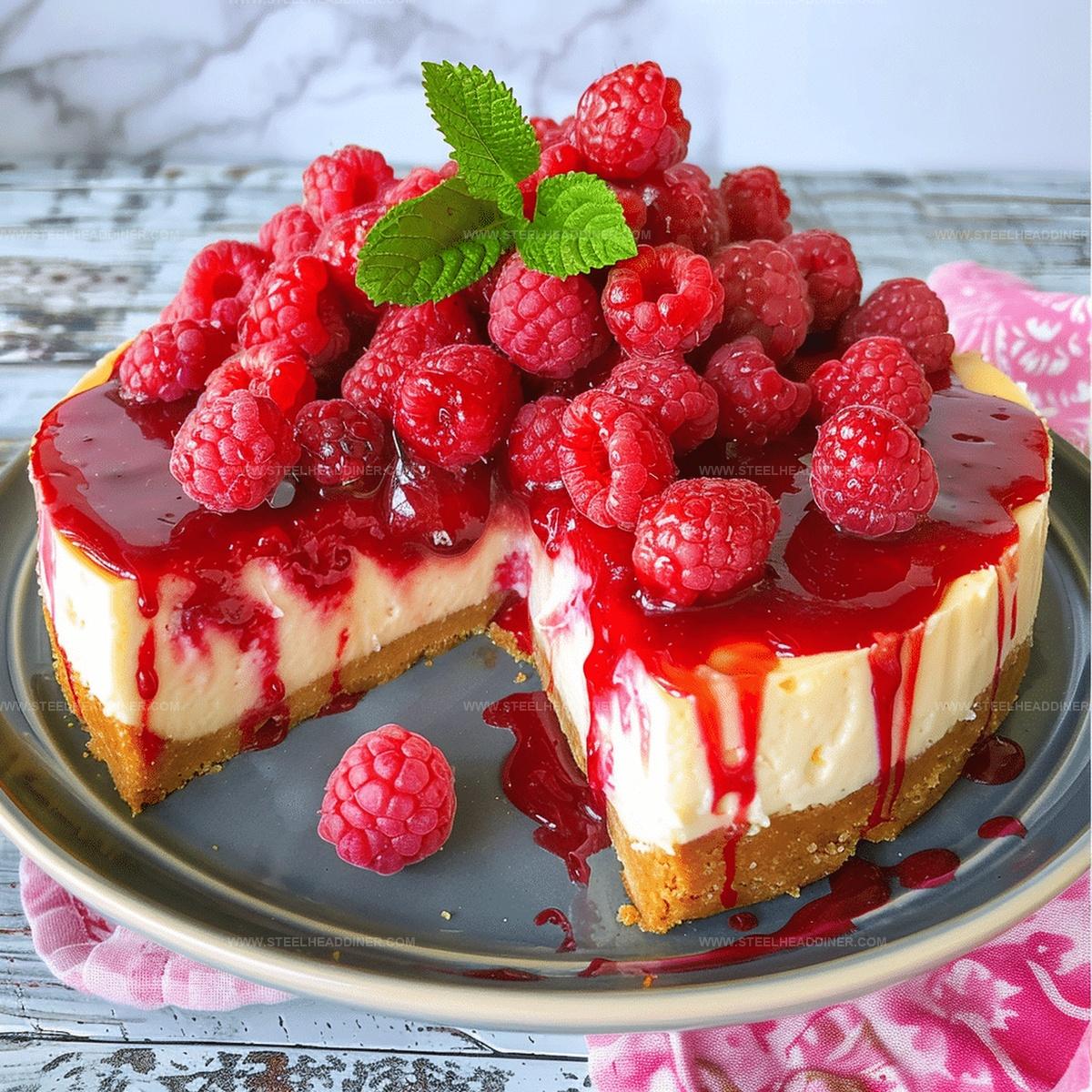 Easy Baked Raspberry Cheesecake Recipe