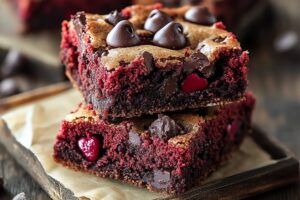 Valentines Day Red Velvet Chocolate Chip Cookie Bars Recipe