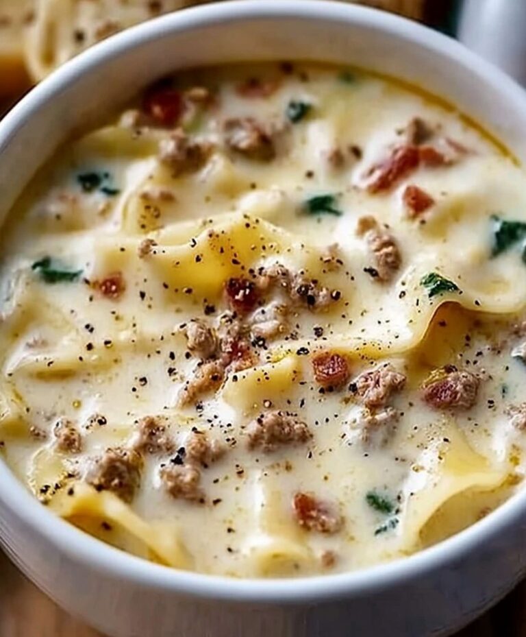 Velvety Alfredo Lasagna Soup Recipe