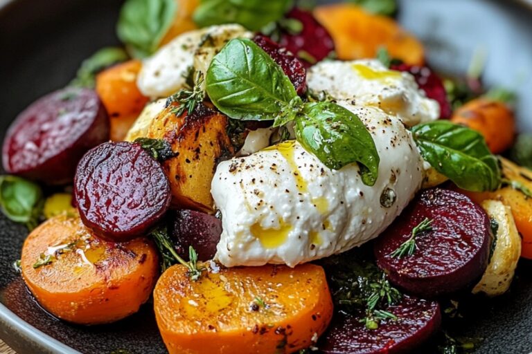 Roasted Beets & Carrots With Creamy Burrata Salad Recipe