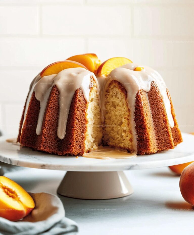Peach Bundt Cake with Brown Butter Icing Recipe