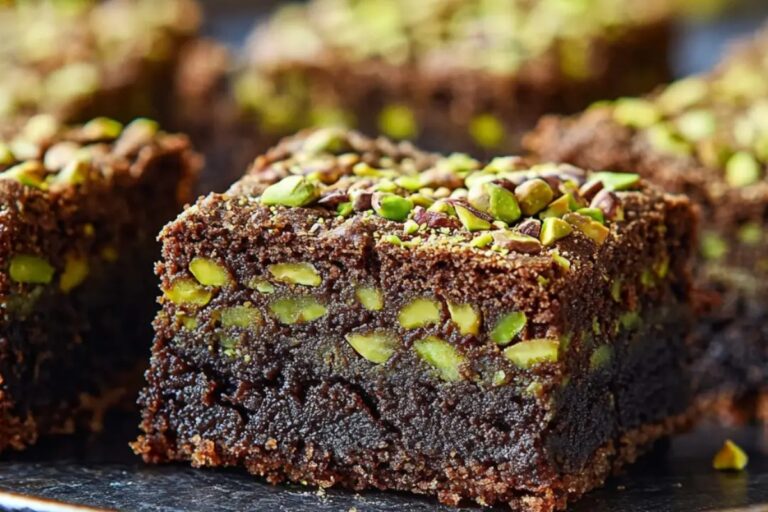 Pistachio Kunafa Brownies Recipe