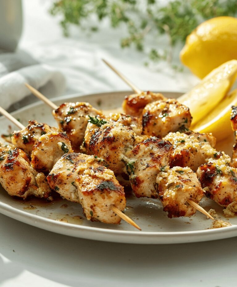 Crispy Garlic Parmesan Chicken Skewers Recipe