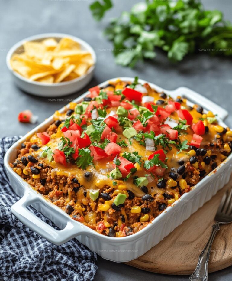 Cheesy Taco Casserole With Tortillas Recipe