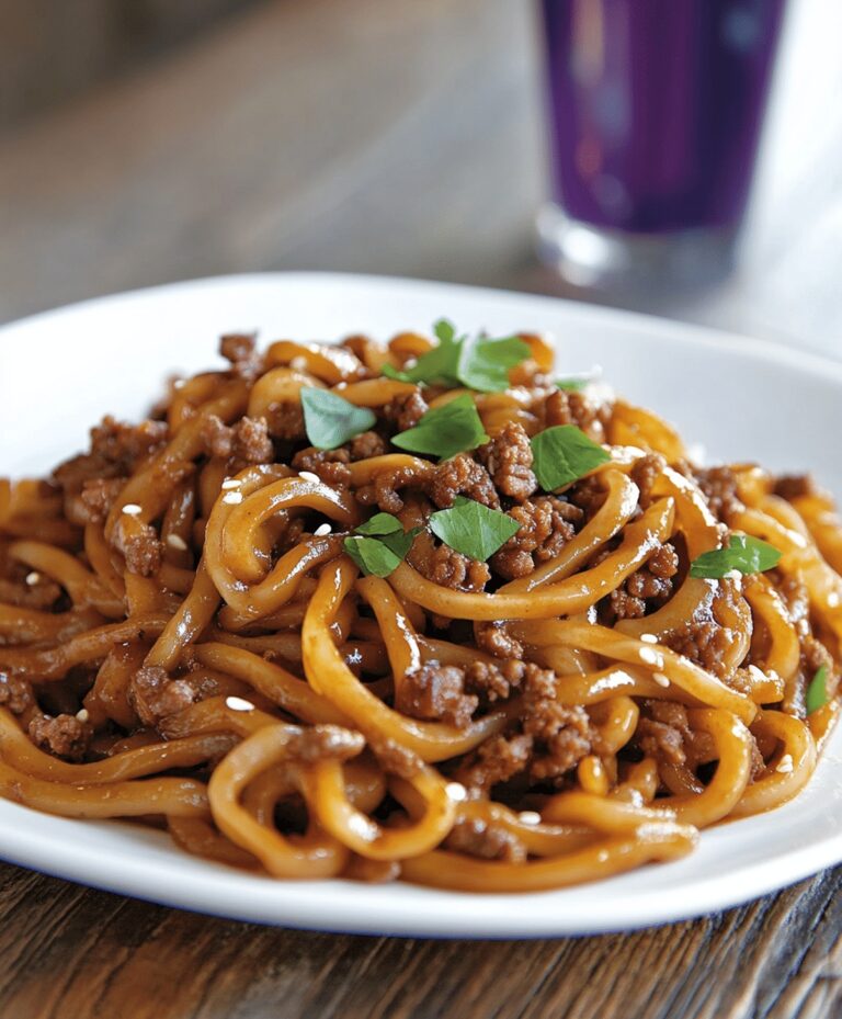 Mongolian Ground Beef Noodles Recipe