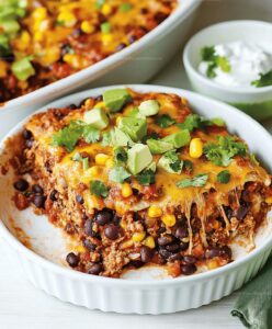 Black Bean And Beef Enchilada Casserole Recipe