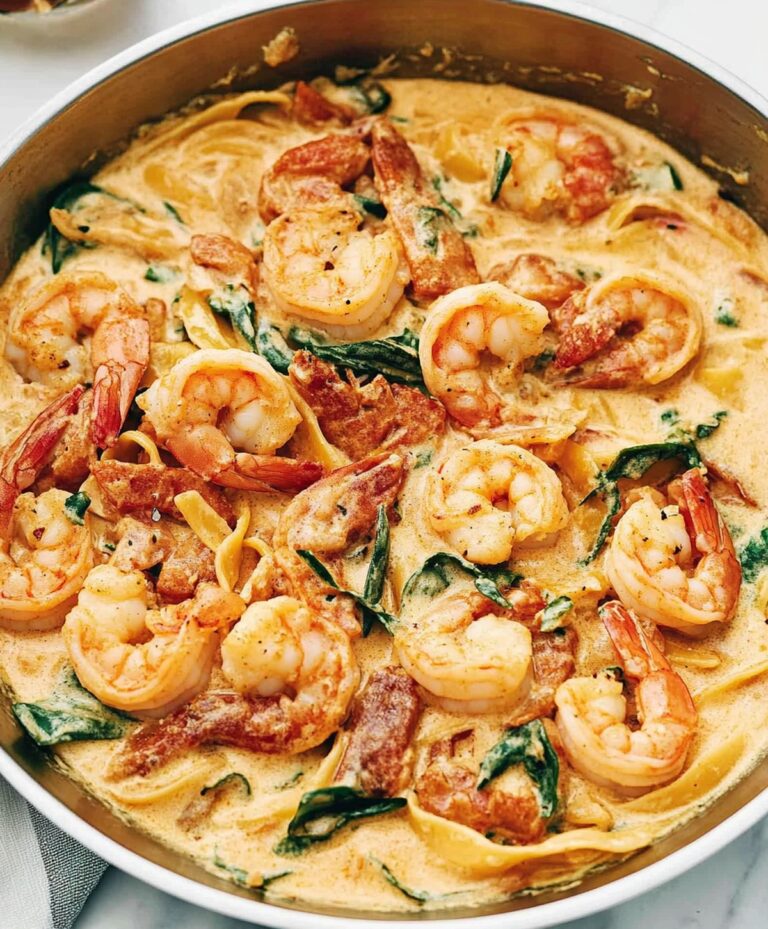 Delicious Dreamy Shrimp Tuscan Fettuccine Recipe