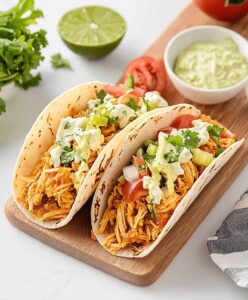 Slow Cooker Queso Chicken Tacos Recipe